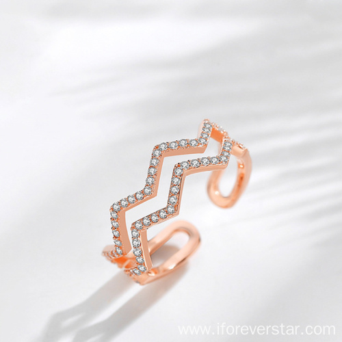 Rose Gold Fine Jewelry 925 Silver Zircon Rings